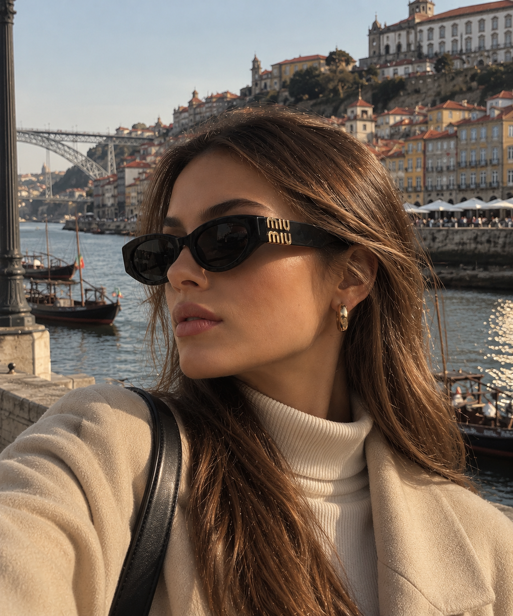 Miu Miu Logo Black Sunglasse