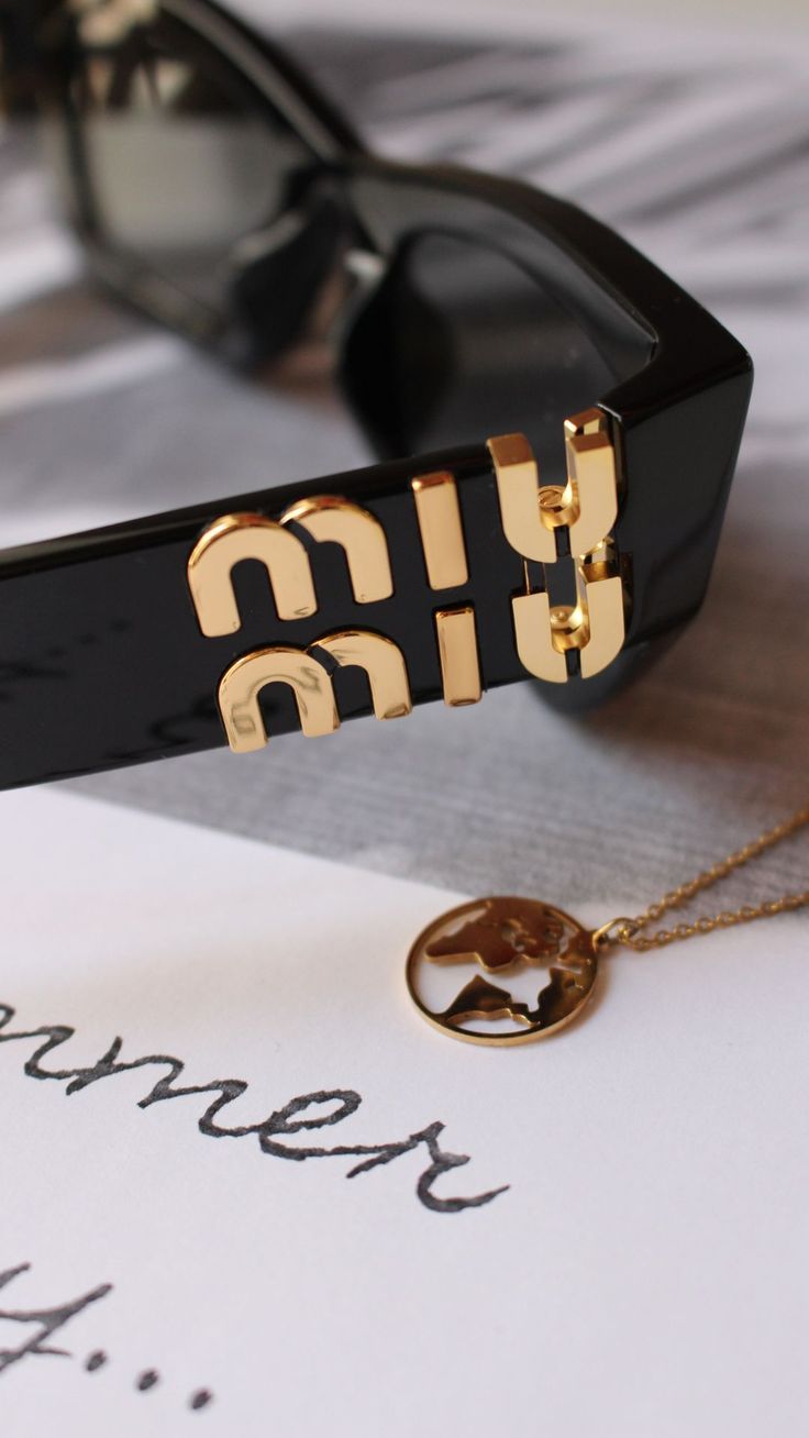 Miu Miu Logo Black Sunglasse
